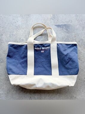 Vintage 90s Polo Sport Canvas Tote Bag